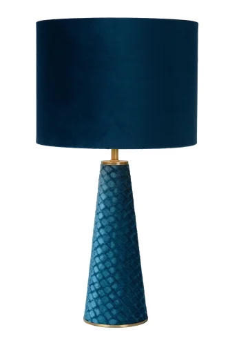 Настольная лампа Extravaganza Velvet 10501/81/37 Lucide голубая 1 лампа, основание голубое металл в стиле винтаж современный  фото 2